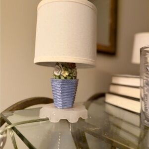 Blue and Green Decorative Lamp antique set of 2 bulb not included mini lamps